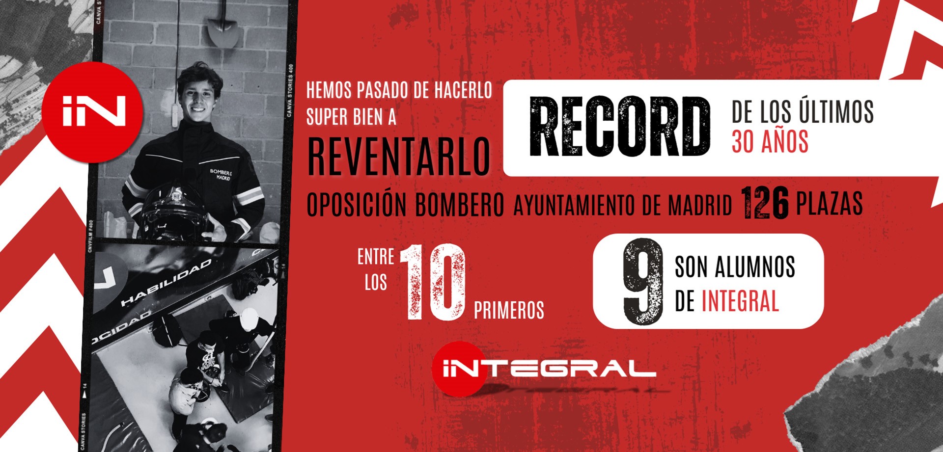 OPOSICIÓN BOMBERO COMUNIDAD DE MADRID: EN EL TOP 10, 9, son de Integral Formación